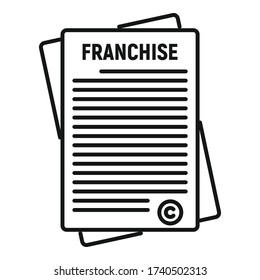 Franchise documentation icon. Outline franchise documentation vector icon for web design isolated on white background