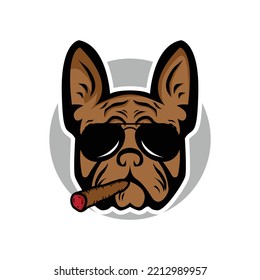 Franchise dog smoking illustrations vector