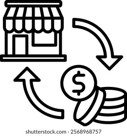 Franchise Fee Icon Line Vector Illustration
