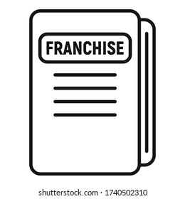 Franchise file folder icon. Outline franchise file folder vector icon for web design isolated on white background