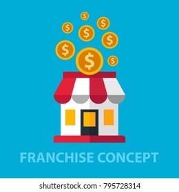 Franchise flat concept. Vector illustration. Element template for design.