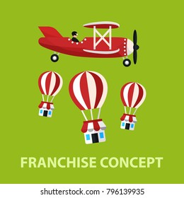 Franchise flat concept. Vector illustration. Element template for design.