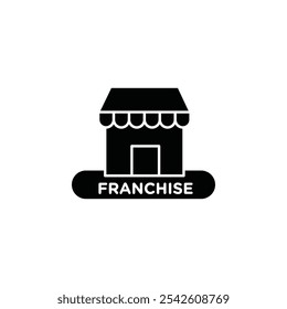 Franchise icon black and white vector sign