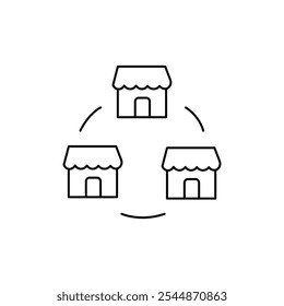 Franchise-Symbol Konturvektor für Web-UI