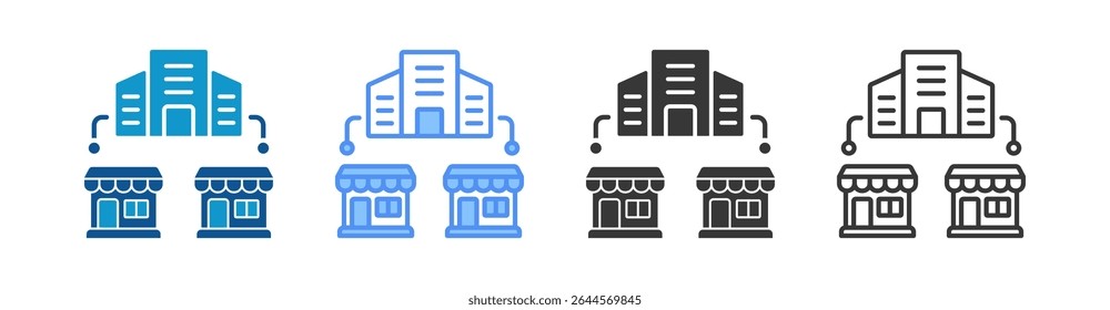Franchise Icon Set Multiple Style Collection