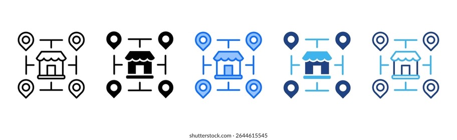 Franchise icon set multiple style collection