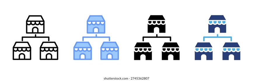 Franchise icon set multiple style collection