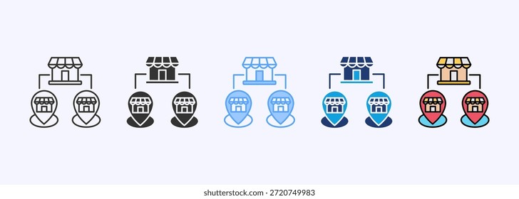 Conjunto de iconos de franquicia Multistyle Varios elementos de Colección para el diseño