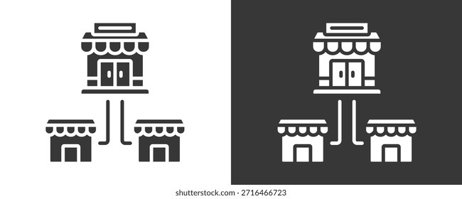 Conjunto De Iconos De Franquicia Colección De Vector Aislada En Blanco Y Negro