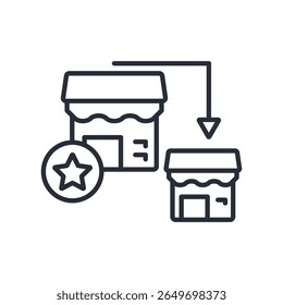 franchise icon. vector.Editable stroke.linear style sign for use web design,logo.Symbol illustration.