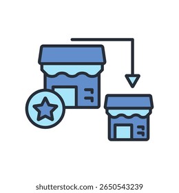 franchise icon. vector.Editable stroke.linear style sign for use web design,logo.Symbol illustration.