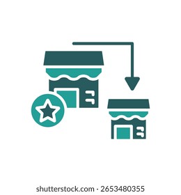 franchise icon. vector.Editable stroke.linear style sign for use web design,logo.Symbol illustration.