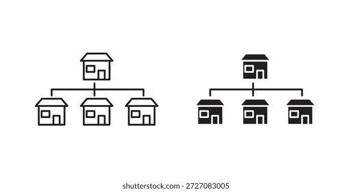 Franchise icons set. Simple line vector illustration