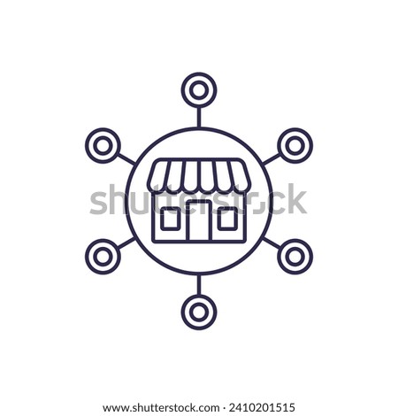 franchise line icon with a shop