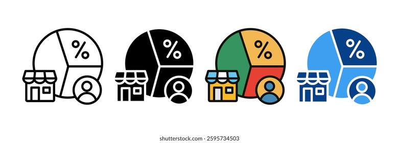 Franchise Market Segmentation Icon Set Multiple Style Collection