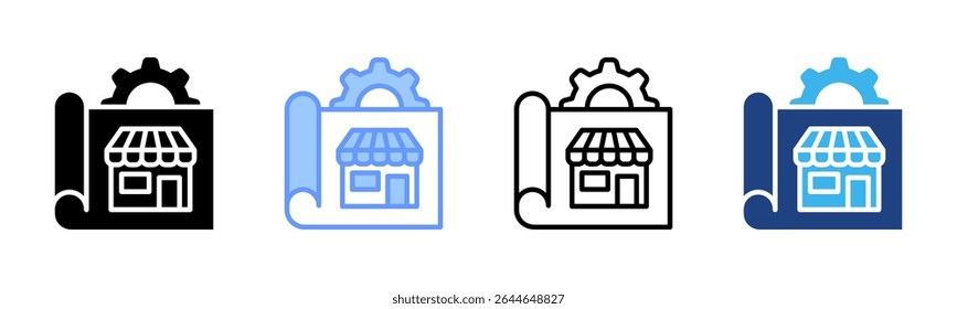 Franchise Model icon sheet multiple style collection