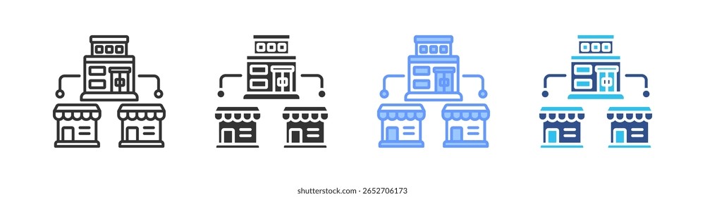 Franquicia Multi Style Icon Set Vector