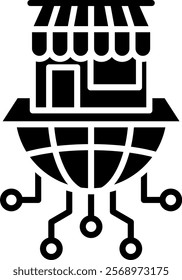 Franchise Networking Icon Glyph Vector Illustration