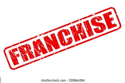 FRANCHISE red stamp text on white