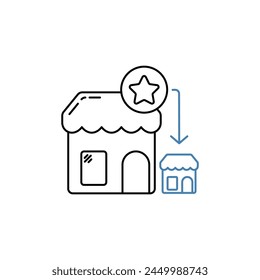 franchisee concept line icon. Simple element illustration. franchisee concept outline symbol design.