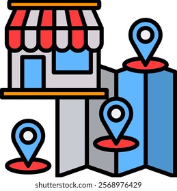 Franchisee Icon Lineal Color Vector Illustration