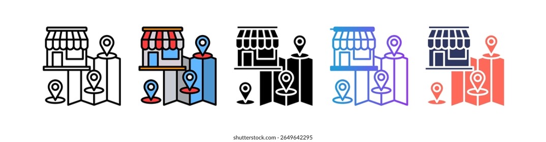 Franchisee Icon Multiple Vector Illustration