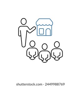Symbol für Franchising-Konzeptzeile. Einfache Elementdarstellung. Entwurf des Franchisekonzeptsymbols.