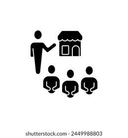 icono de línea de concepto de franquicia. Ilustración de elemento simple. diseño de símbolo de esquema de concepto de franquicia.