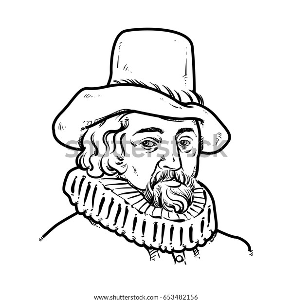 Francis Bacon Hand Drawing Outline Francis Stock Vector (Royalty Free ...