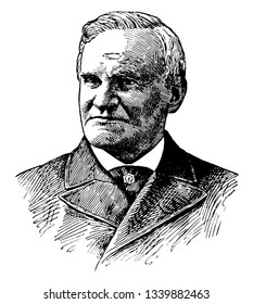 Francis Parkman 1823 to 1893 he was an American historian famous as author of The Oregon Trail: Sketches of Prairie and Rocky to Mountain Life vintage line drawing or engraving illustration