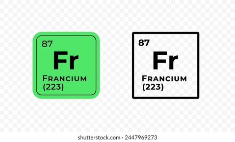 Francium, chemical element of the periodic table vector design