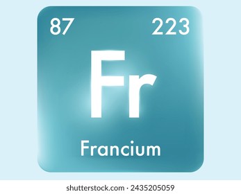 Francium icon style concept on Periodic table