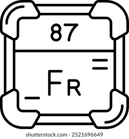 Projeto de ícone de vetor de linha de frâncio