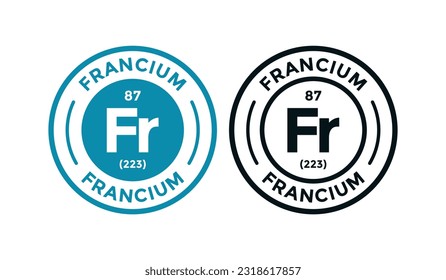 FRANCIUM logo badge design. this is chemical element of periodic table symbol. Suitable for business, technology, molecule, atomic symbol 