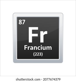 Francium symbol. Chemical element of the periodic table. Vector stock illustration