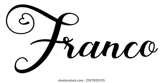 Franco - black color - first name - ideal for websites, e-mails, presentations, greetings, sublimation cards, cricut, t-shirt, sweatshirt, prints, cricut, silhouette,