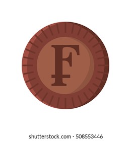 franco coin isolated icon vector illustration design