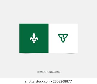 Franco Ontarian Rectangle flag icon with shadow.