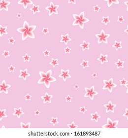 Frangipani floral seamless pattern vector illustration