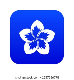 Frangipani flower icon digital blue for any design isolated on white vector illustration