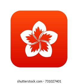 Frangipani flower icon digital red for any design isolated on white vector illustration