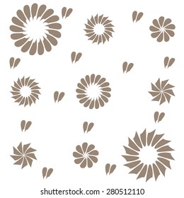 frangipani flower pattern brown