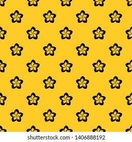 Frangipani flower pattern seamless vector repeat geometric yellow for any design