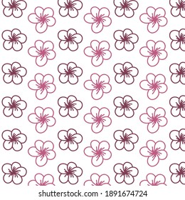 Frangipani flower seamless pattern on white background