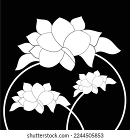 frangipani flowers in black and white are simple and luxurious, suitable for use in all fields, especially those related to the plant world