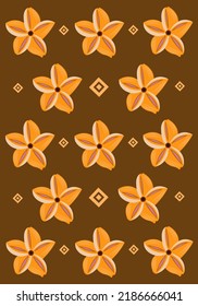 Papel de pared vector plano de flores frangipani. Cute frangipani flores cartografía papel de pared vectorial para diseño gráfico, ilustración y elemento decorativo