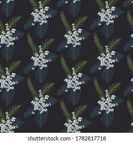 Frangipani flowers vector seamless background. Jungle/ Tropical pattern with flowers and leaves.