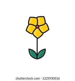 frangipani icon vector. flower icon filled outline style