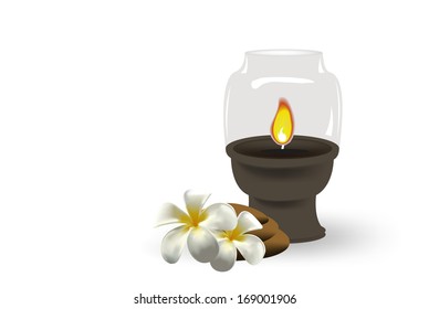 Frangipani  and lantern