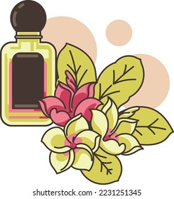 Perfume frangipani y vector floral frangipani